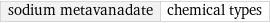 sodium metavanadate | chemical types