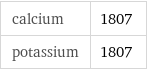 calcium | 1807 potassium | 1807