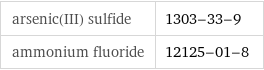 arsenic(III) sulfide | 1303-33-9 ammonium fluoride | 12125-01-8