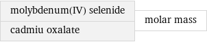 molybdenum(IV) selenide cadmiu oxalate | molar mass