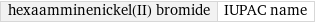 hexaamminenickel(II) bromide | IUPAC name