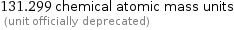 131.299 chemical atomic mass units  (unit officially deprecated)