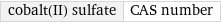 cobalt(II) sulfate | CAS number