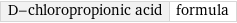 D-chloropropionic acid | formula