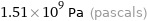 1.51×10^9 Pa (pascals)