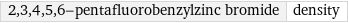 2, 3, 4, 5, 6-pentafluorobenzylzinc bromide | density