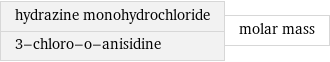 hydrazine monohydrochloride 3-chloro-o-anisidine | molar mass