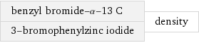 benzyl bromide-α-13 C 3-bromophenylzinc iodide | density