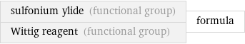 sulfonium ylide (functional group) Wittig reagent (functional group) | formula