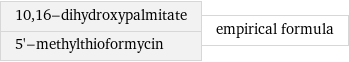 10, 16-dihydroxypalmitate 5'-methylthioformycin | empirical formula