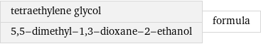 tetraethylene glycol 5, 5-dimethyl-1, 3-dioxane-2-ethanol | formula