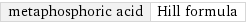 metaphosphoric acid | Hill formula