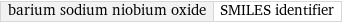 barium sodium niobium oxide | SMILES identifier