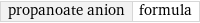 propanoate anion | formula