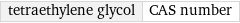 tetraethylene glycol | CAS number