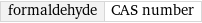 formaldehyde | CAS number