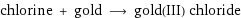 chlorine + gold ⟶ gold(III) chloride