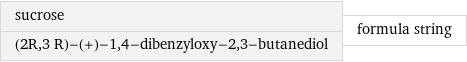 sucrose (2R, 3 R)-(+)-1, 4-dibenzyloxy-2, 3-butanediol | formula string