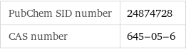 PubChem SID number | 24874728 CAS number | 645-05-6