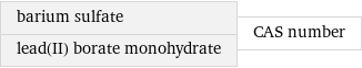 barium sulfate lead(II) borate monohydrate | CAS number