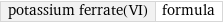 potassium ferrate(VI) | formula