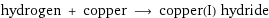 hydrogen + copper ⟶ copper(I) hydride