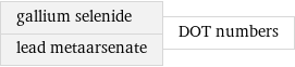 gallium selenide lead metaarsenate | DOT numbers