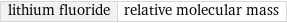 lithium fluoride | relative molecular mass