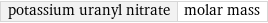 potassium uranyl nitrate | molar mass