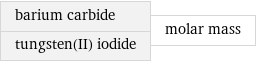 barium carbide tungsten(II) iodide | molar mass