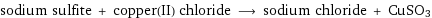 sodium sulfite + copper(II) chloride ⟶ sodium chloride + CuSO3