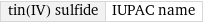 tin(IV) sulfide | IUPAC name