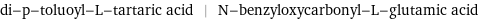 di-p-toluoyl-L-tartaric acid | N-benzyloxycarbonyl-L-glutamic acid