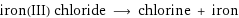 iron(III) chloride ⟶ chlorine + iron