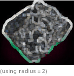  (using radius=2)