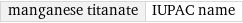 manganese titanate | IUPAC name