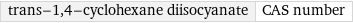 trans-1, 4-cyclohexane diisocyanate | CAS number