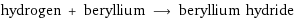 hydrogen + beryllium ⟶ beryllium hydride