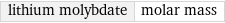 lithium molybdate | molar mass