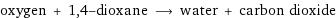 oxygen + 1, 4-dioxane ⟶ water + carbon dioxide