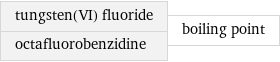 tungsten(VI) fluoride octafluorobenzidine | boiling point