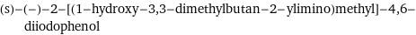 (s)-(-)-2-[(1-hydroxy-3, 3-dimethylbutan-2-ylimino)methyl]-4, 6-diiodophenol
