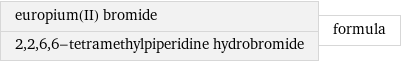 europium(II) bromide 2, 2, 6, 6-tetramethylpiperidine hydrobromide | formula
