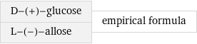 D-(+)-glucose L-(-)-allose | empirical formula