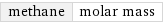 methane | molar mass