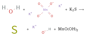  + + K2S ⟶ + + MnO(OH)2