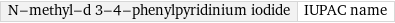 N-methyl-d 3-4-phenylpyridinium iodide | IUPAC name