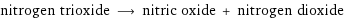 nitrogen trioxide ⟶ nitric oxide + nitrogen dioxide