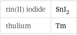 tin(II) iodide | SnI_2 thulium | Tm