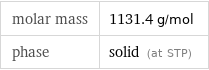 molar mass | 1131.4 g/mol phase | solid (at STP)